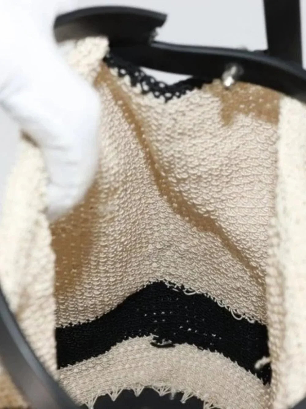 CHANEL Hand Bag Straw Beige CC Auth 170539